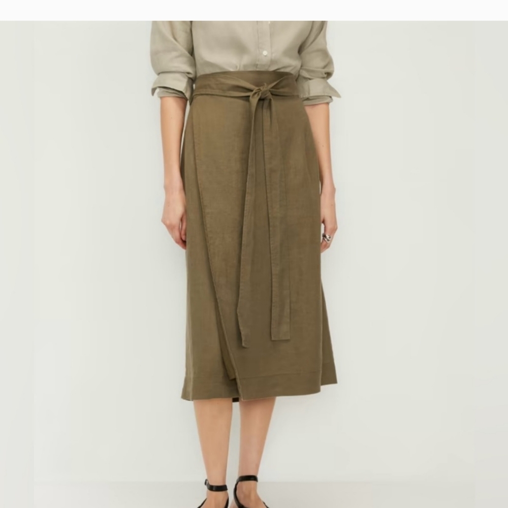 Everlane NWT Linen Wrap Skirt size 8
